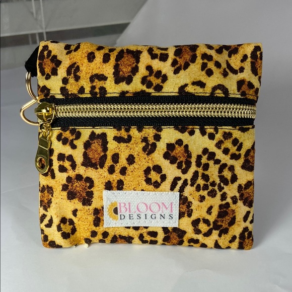 Leopard Print Pouch Mini Handmade Coin Purse, Key Chain Wallet  Zipper Pouch - Picture 3 of 7